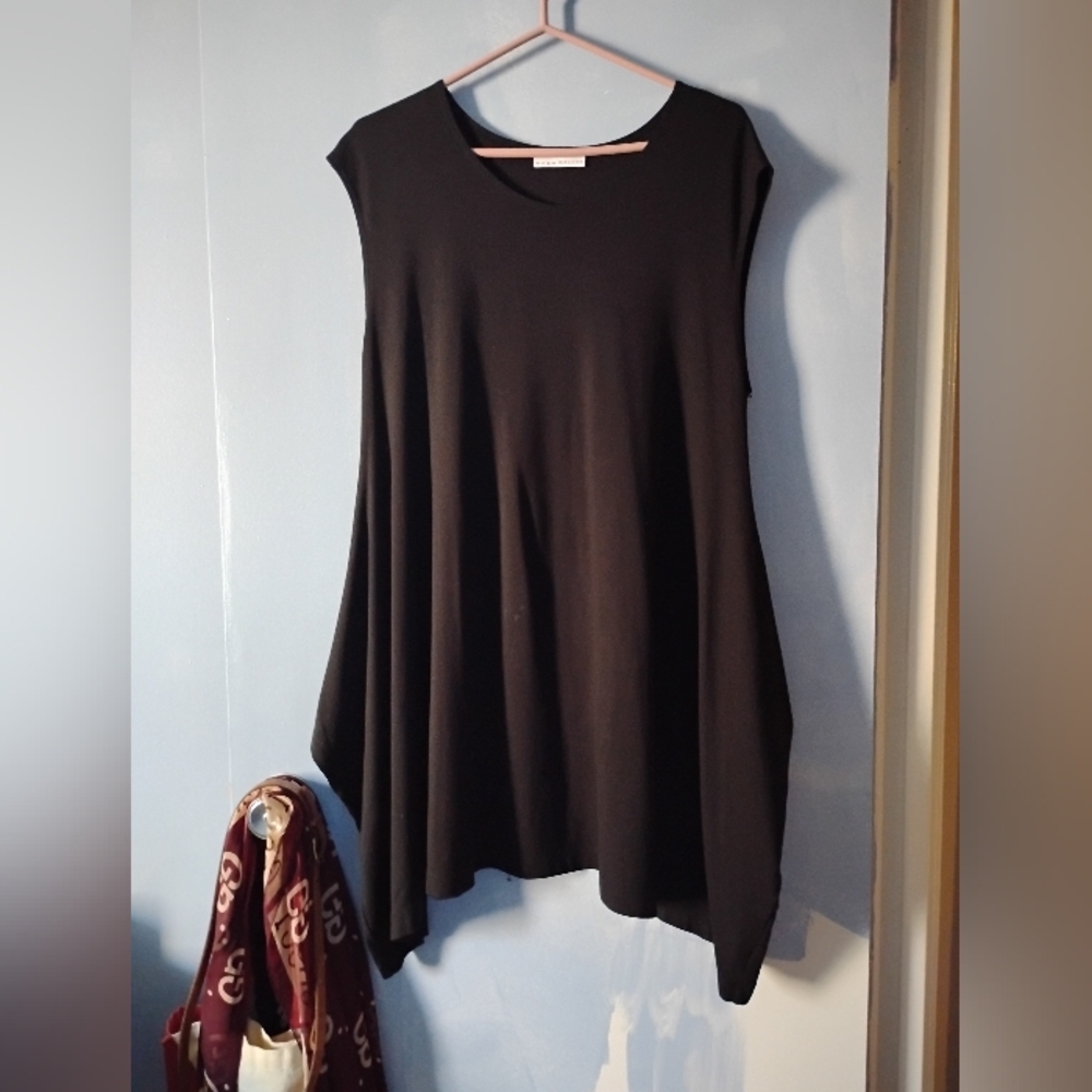 Bryn Walker Black Asymmetric Lagenlook Tunic or Dress L